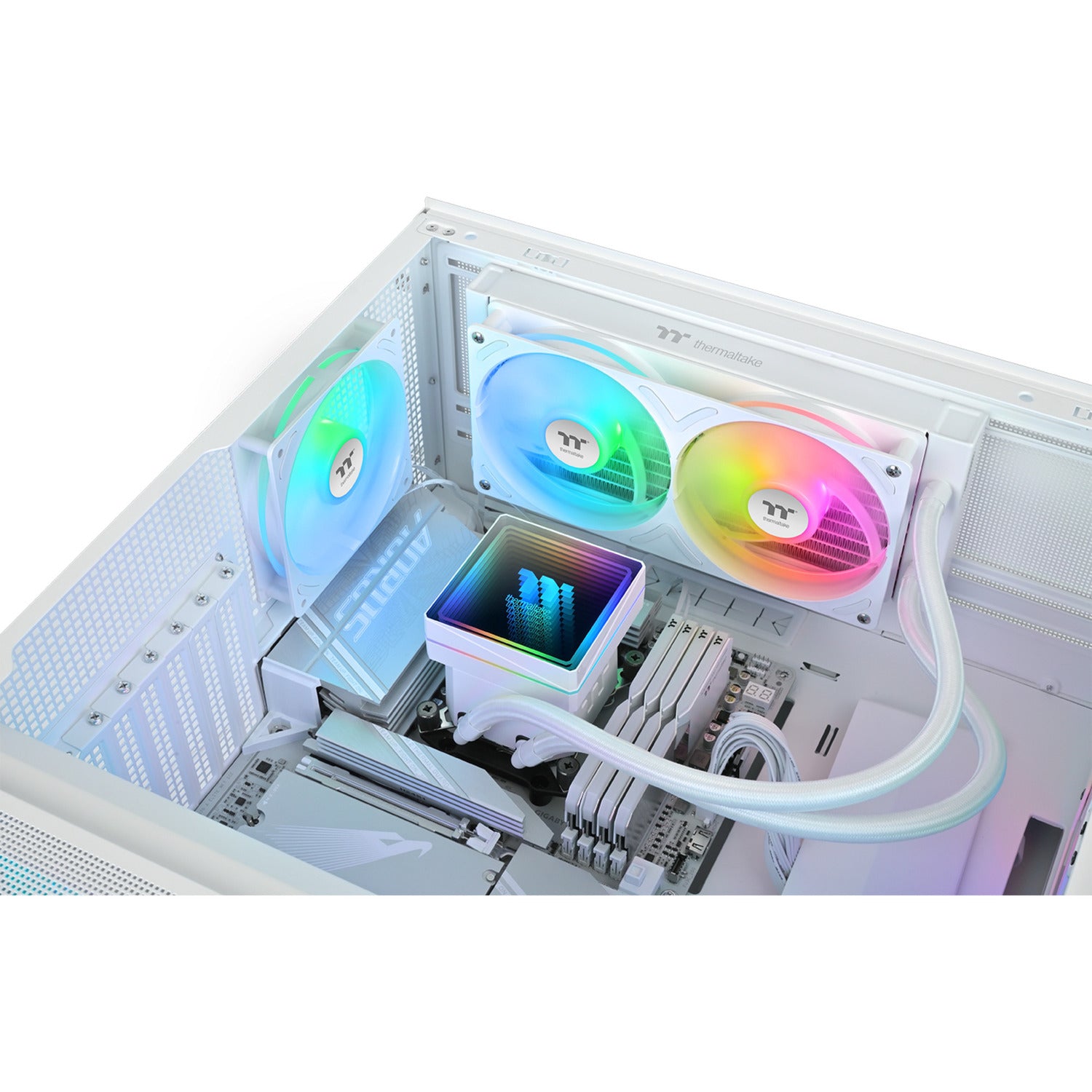 Thermaltake th240-s v3 argb sync aio liquid cooler - snow edition waterkoeling (wit)