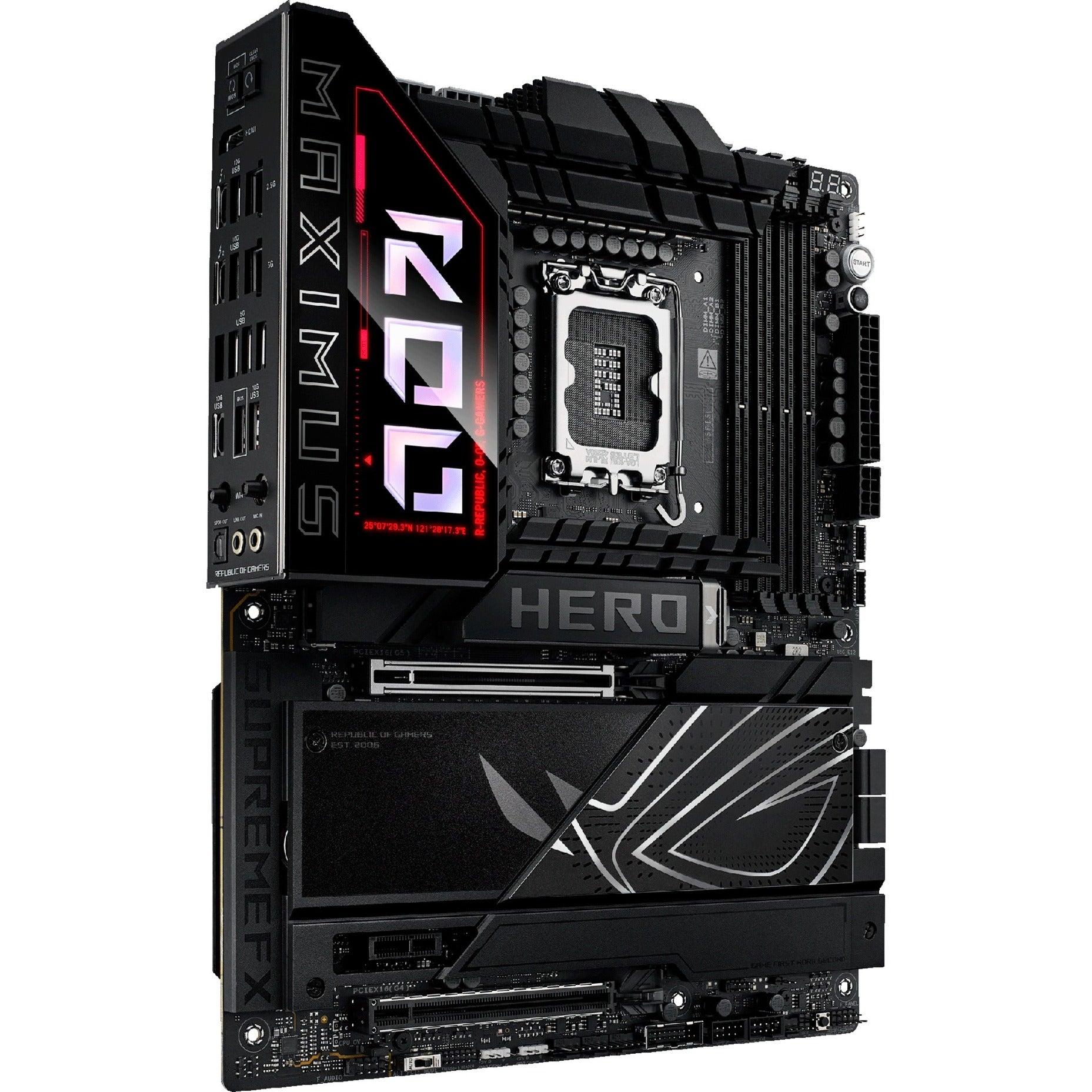Asus rog maximus z890 hero socket 1851 moederbord (zwart, raid, 2.5gb-lan, 5gb-lan, wi-fi 7, bt, sound, atx)