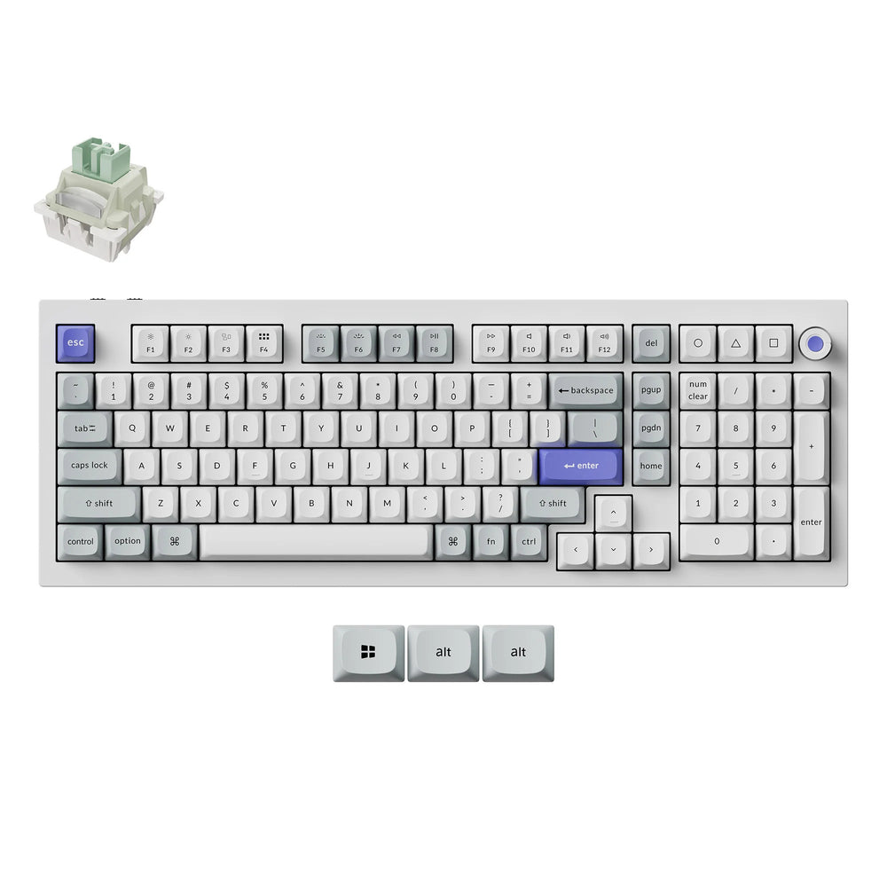 Keychron q5 he 8k magnetic switch keyboard (wit, us lay-out (qwerty), ultra-fast lime, 96%, rgb leds, osa double-shot pbt, hot swap, knob)