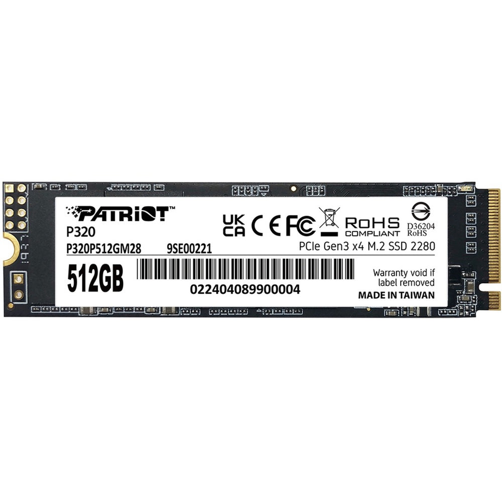 Patriot p320 512 gb ssd (pcie 3.0 x4, nvme 1.3, m.2 2280)