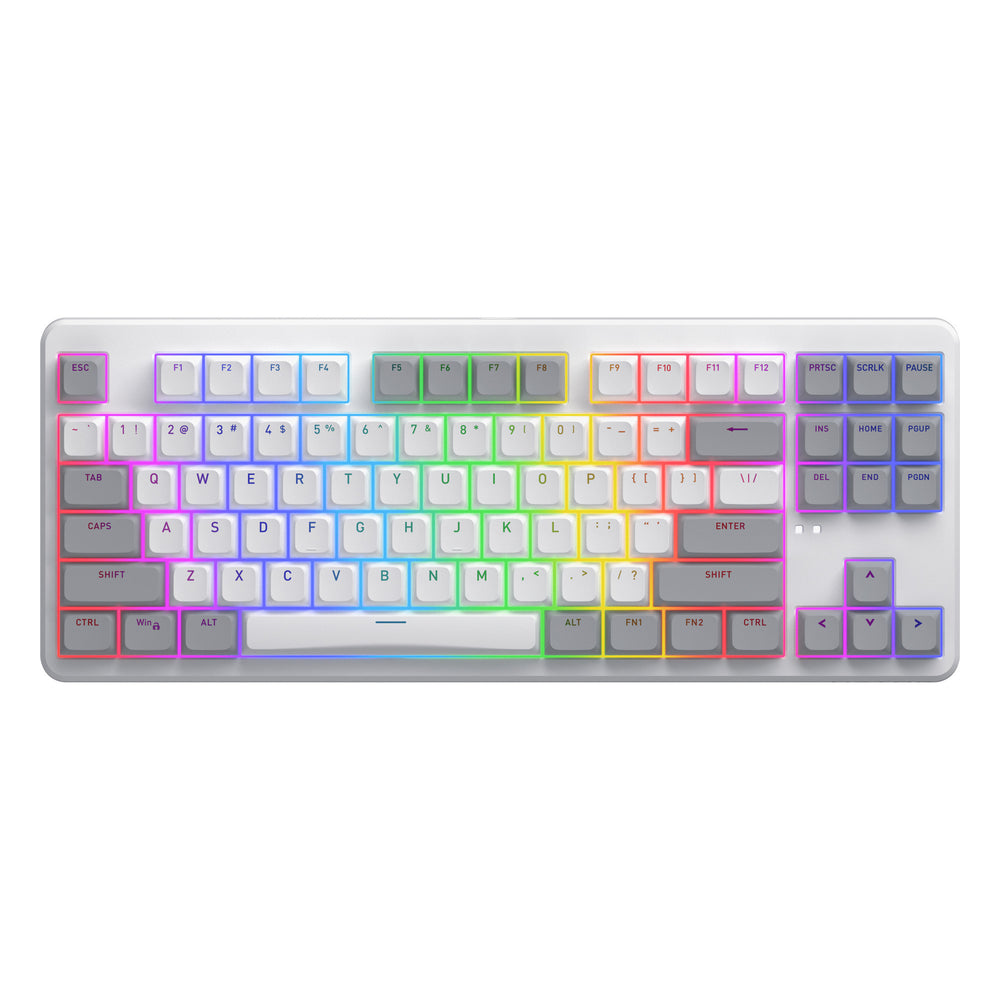 Hator rockfall 3 tkl wireless rgb mechanisch gaming toetsenbord (wit, us lay-out (qwerty), hator aurum orange, 80% (tkl), rgb, pbt keycaps, hotswap, 2.4 ghz bluetooth usb-c)