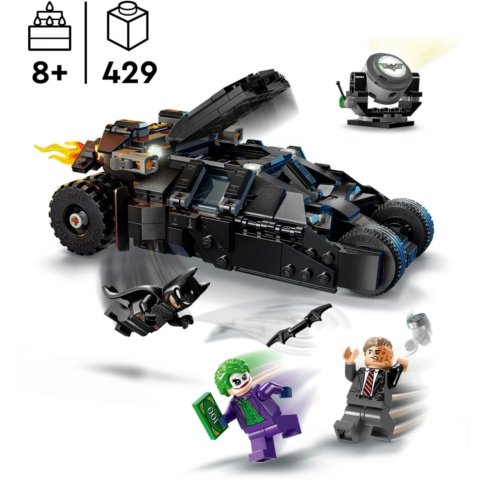 Lego dc 76303 batman tumbler vs. two-face en de joker