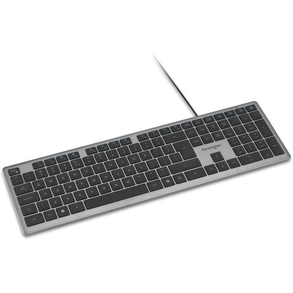 Kensington kb515 eq usb-c usb-a wired keyboard (grijs, us-international lay-out (qwerty), scissor switches, 100%)