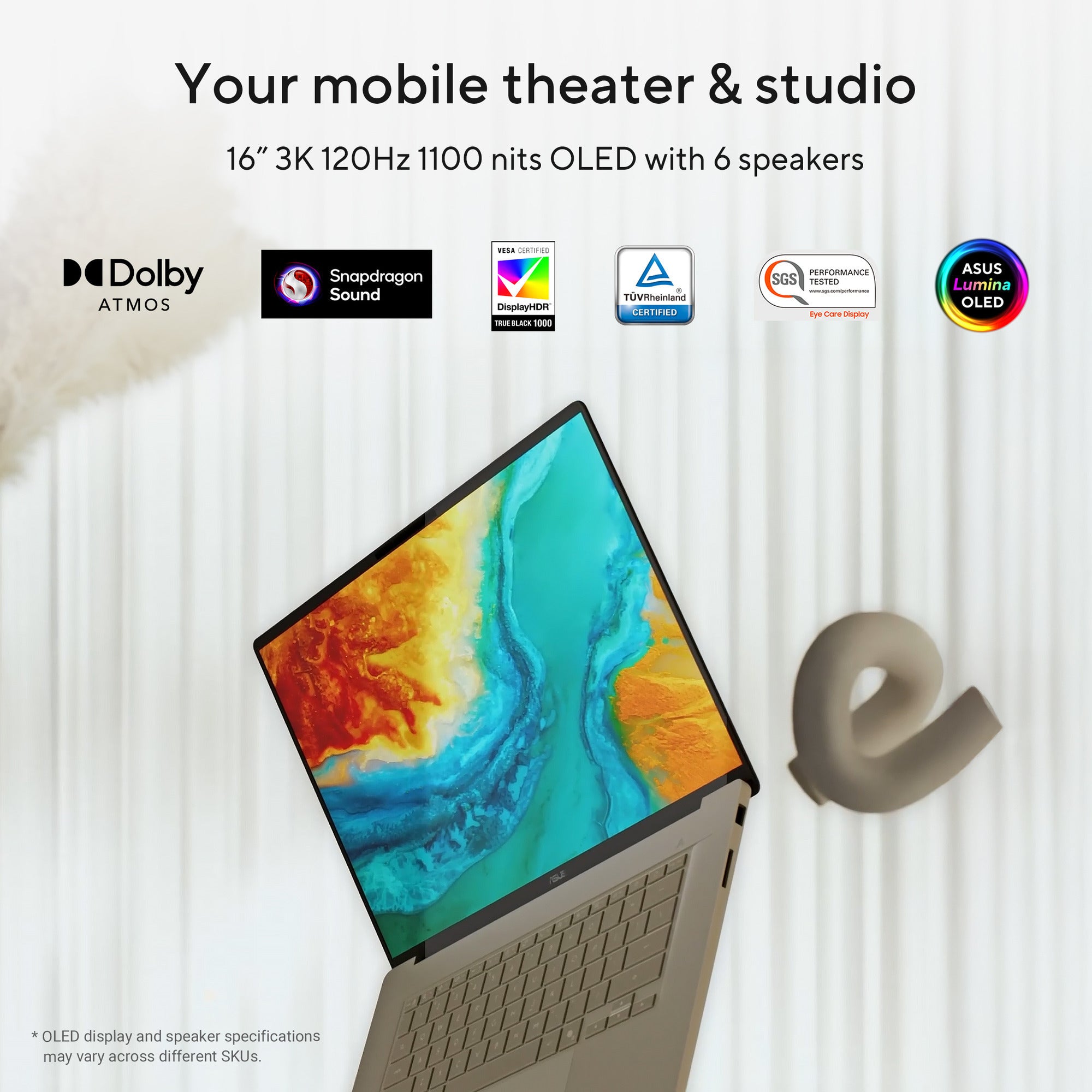 Asus zenbook a16 ux3607oa-sq013w 16 copilot+ laptop (beige | snapdragon x2e-94-100 | qualcomm adreno | 48 gb | 1 tb ssd | oled)