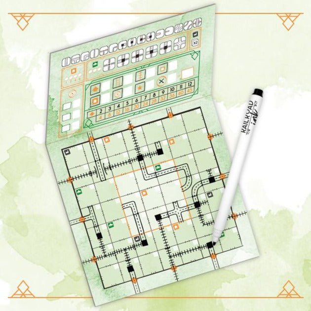 White goblin games railroad ink (natuurgroene versie) dobbelspel (nederlands, 1 - 4 spelers, 30 minuten, vanaf 8 jaar)