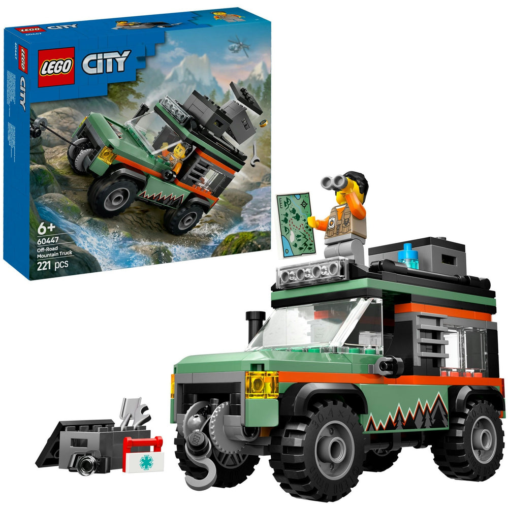 Lego city 60447 4x4 terreinwagen voor in de bergen