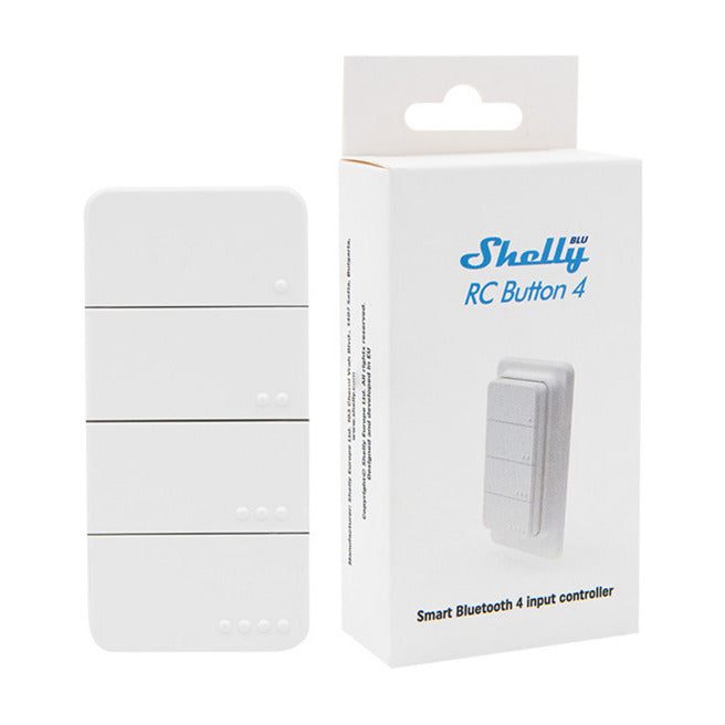 Shelly blu rc button 4 zb afstandsbediening (wit, bluetooth 5 (le), zigbee)