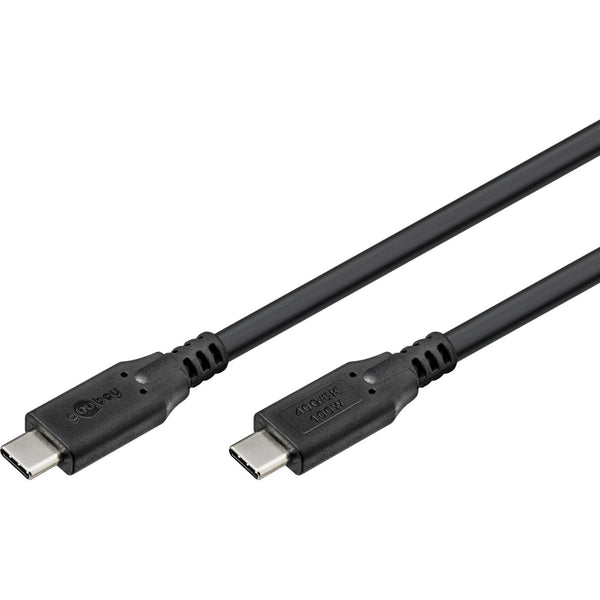 Goobay usb-c 4.0 > usb-c kabel (zwart, 2 meter)
