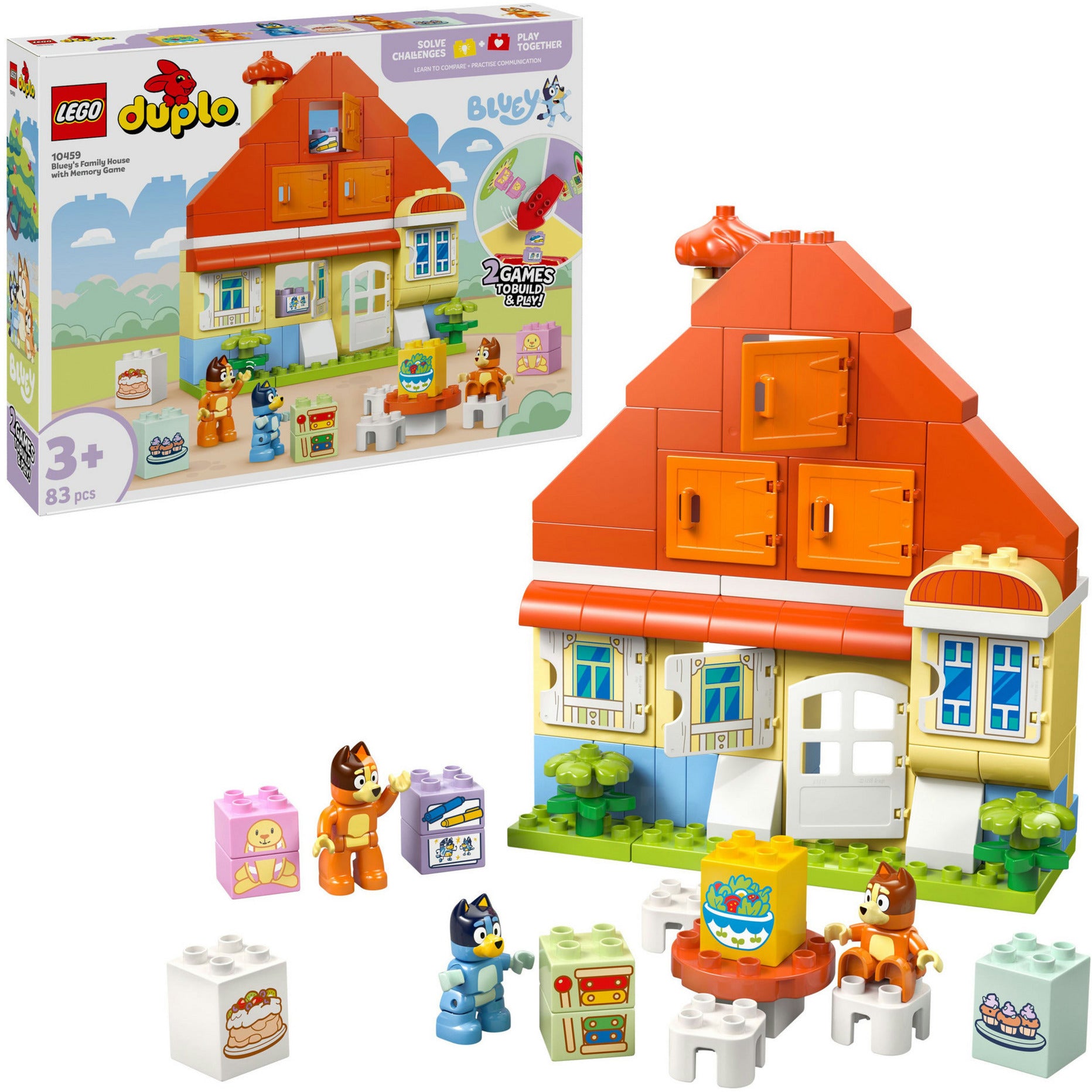 Lego ® duplo® bluey: huis van bluey en haar familie met geheugenspel - 10459