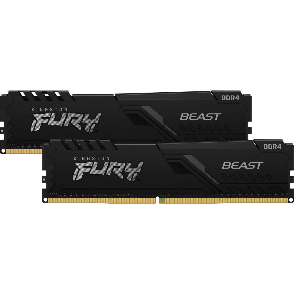 Kingston fury beast 16 gb ddr4-3200 (2x 8 gb) werkgeheugen (zwart, kf432c16bbk2 16, xmp 2.0)