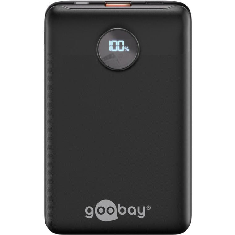 Goobay powerbank compact 10.000 mah (zwart, 10 ah, 1x usb-a, 1x usb-c, power delivery, quick charge)