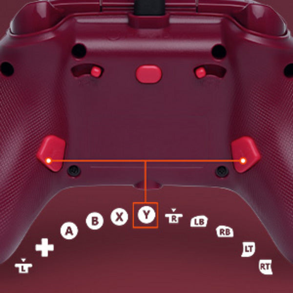 Powera advantage controller met kabel voor de xbox series x|s - rood vuur (rood, xbox series x|s, xbox one, pc)
