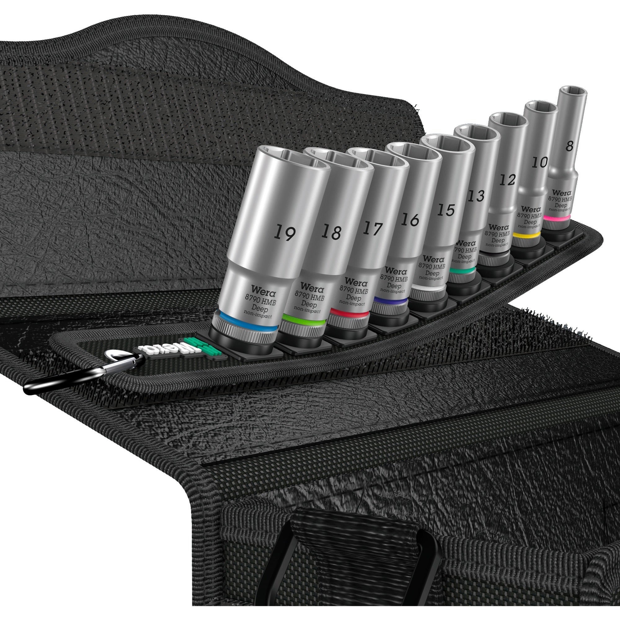 Wera belt b deep 1 doppen set, met 3 8 -aandrijving, 9‑delig dopsleutel (zwart)