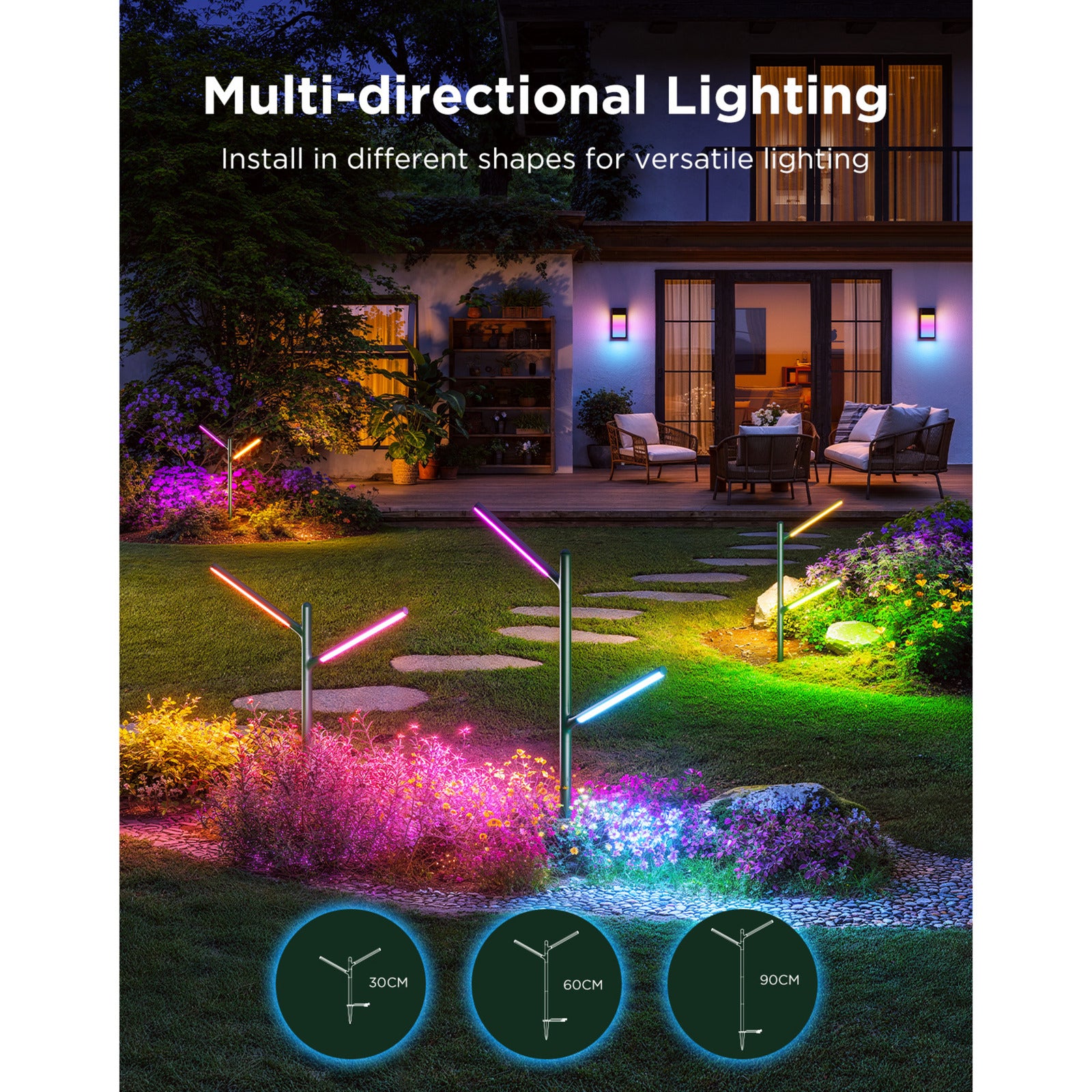 Govee outdoor garden lights slimme tuinverlichting matter rgbww 2 stuks