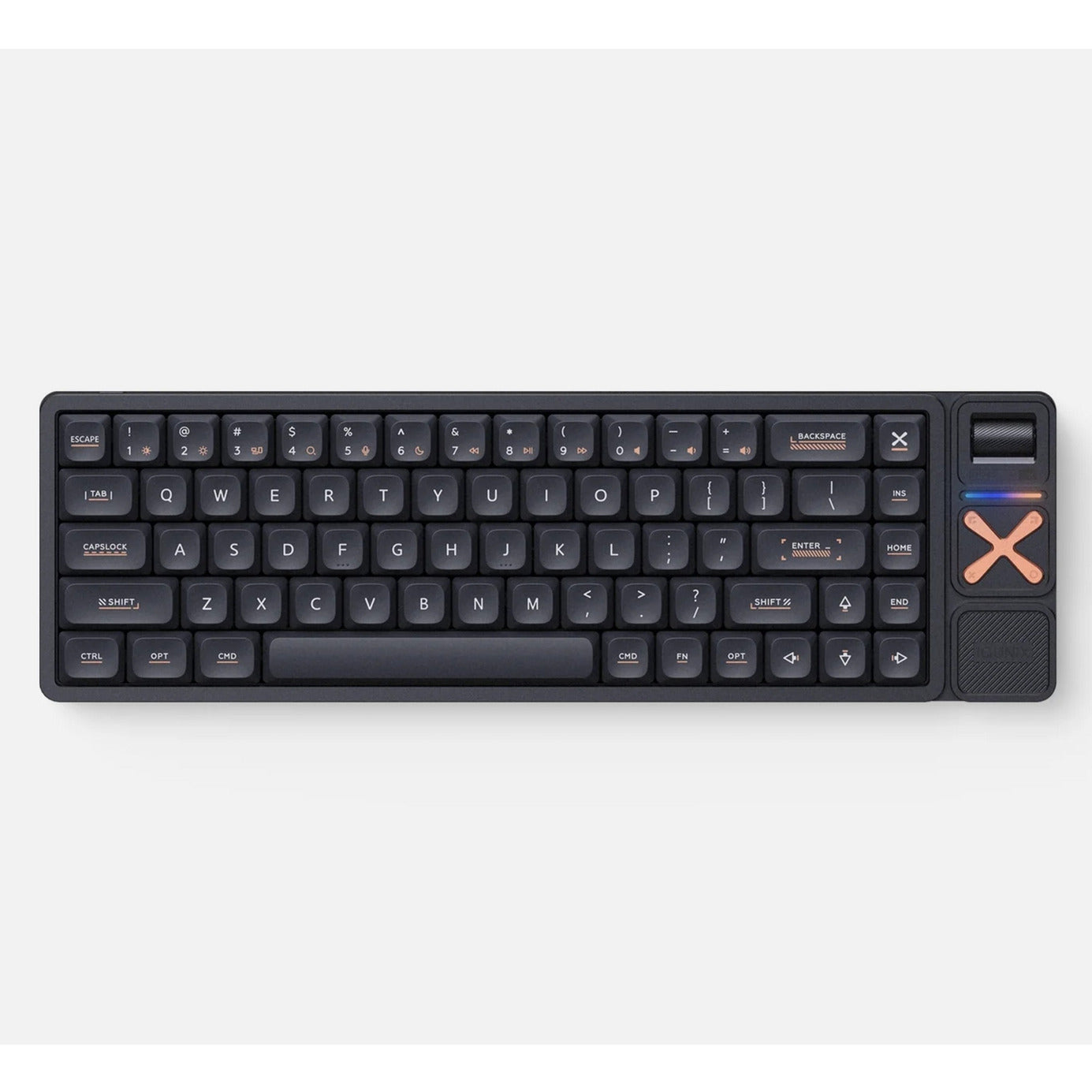 Iqunix magi65 pro shadow black, gaming toetsenbord (zwart, us lay-out, iqunix gold red, rgb leds, 65%, hot-swappable, pbt, 2.4ghz | bluetooth 5.1 | usb-c)