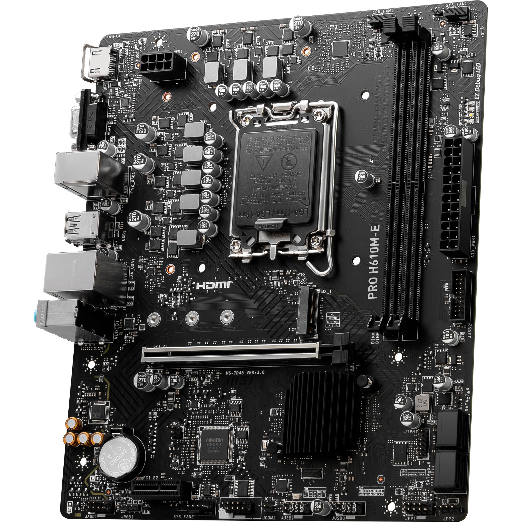 Msi pro h610m-e socket 1700 moederbord (gb-lan, sound, µatx)