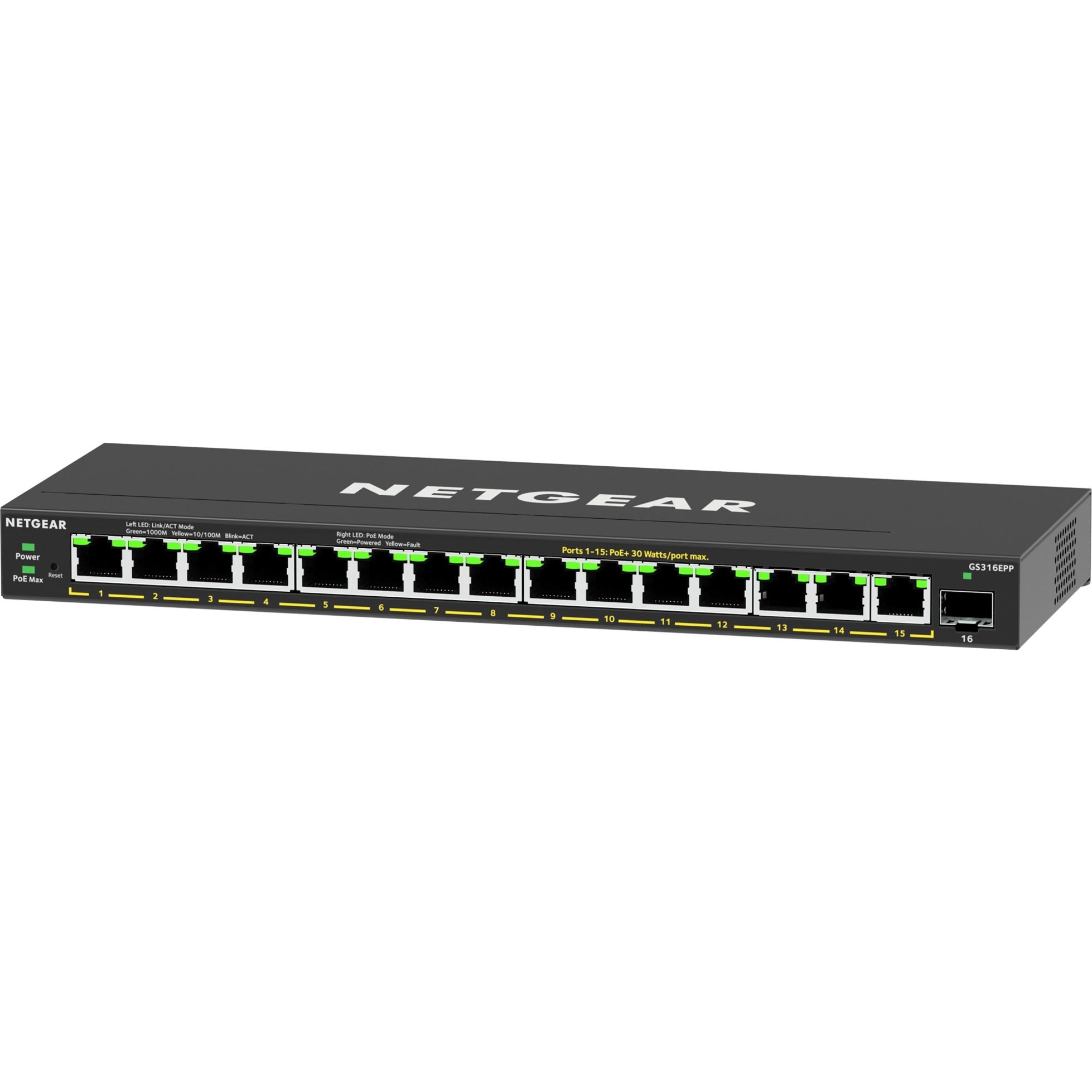 Netgear gs316epp switch (zwart)