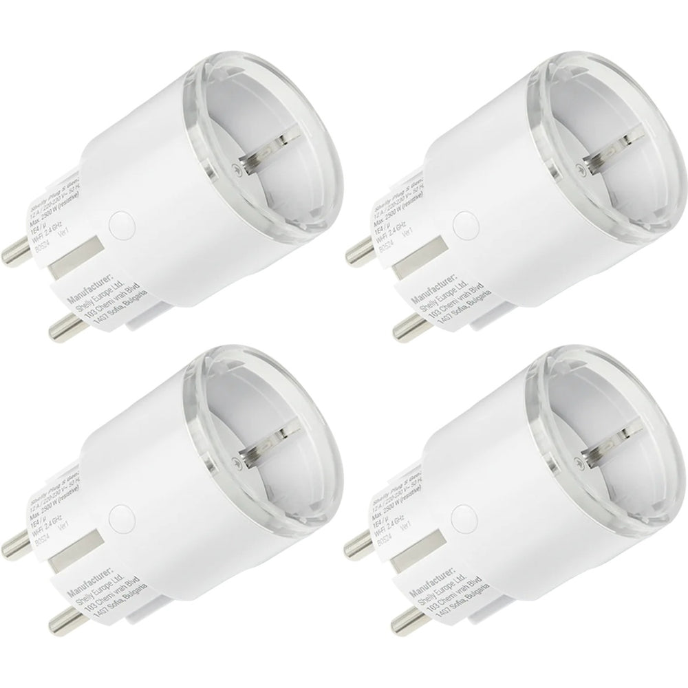 Shelly plug s gen3 slimme wifi, 4 stuks stekker (wit, matter, wifi, bluetooth)