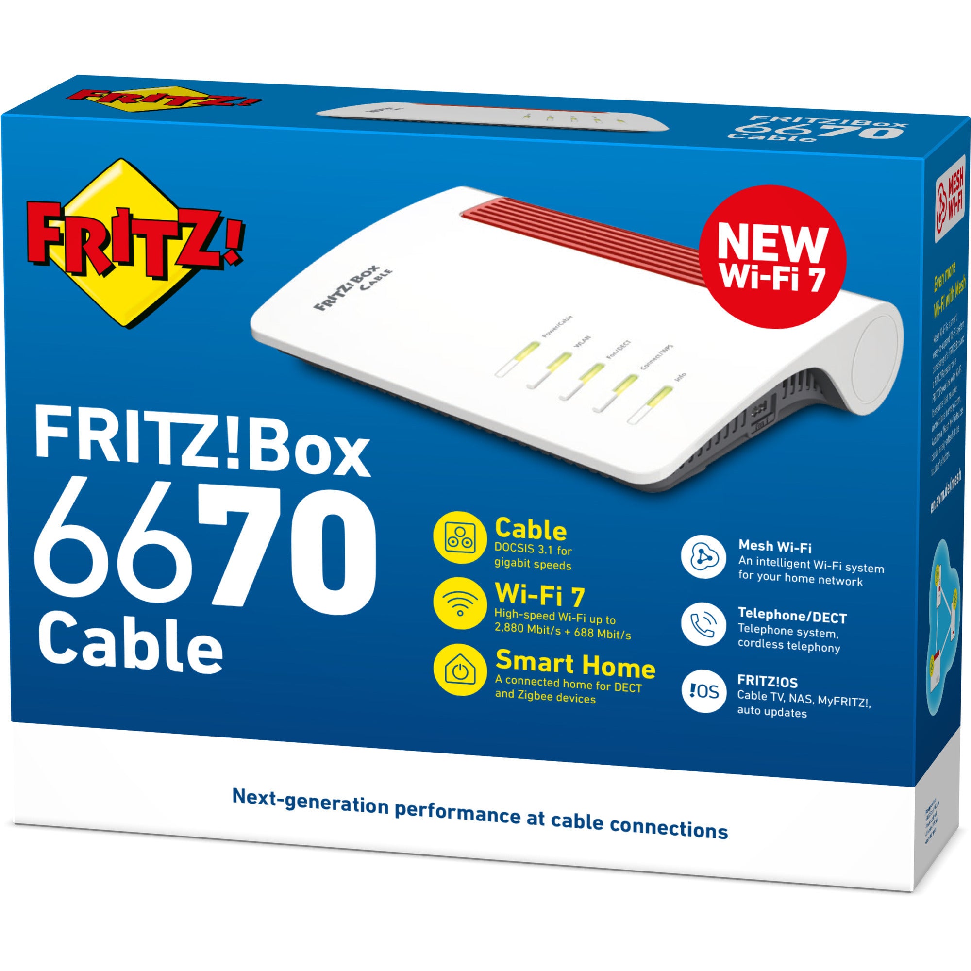 Fritz! box 6670 cable edition international router (wit rood)