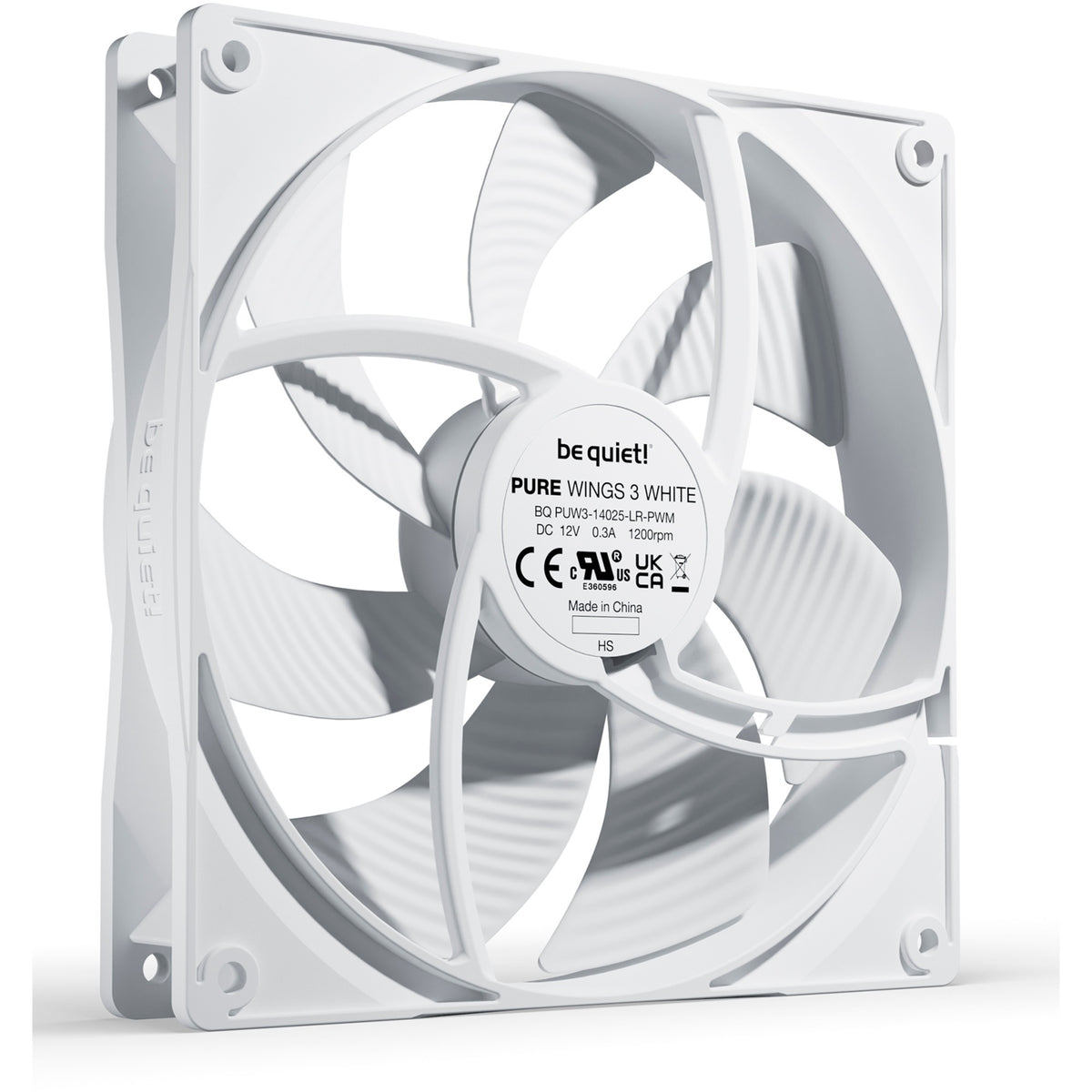 be quiet! Pure Wings 3 PWM Case Fan (White, 140 x 140 x 25 mm)