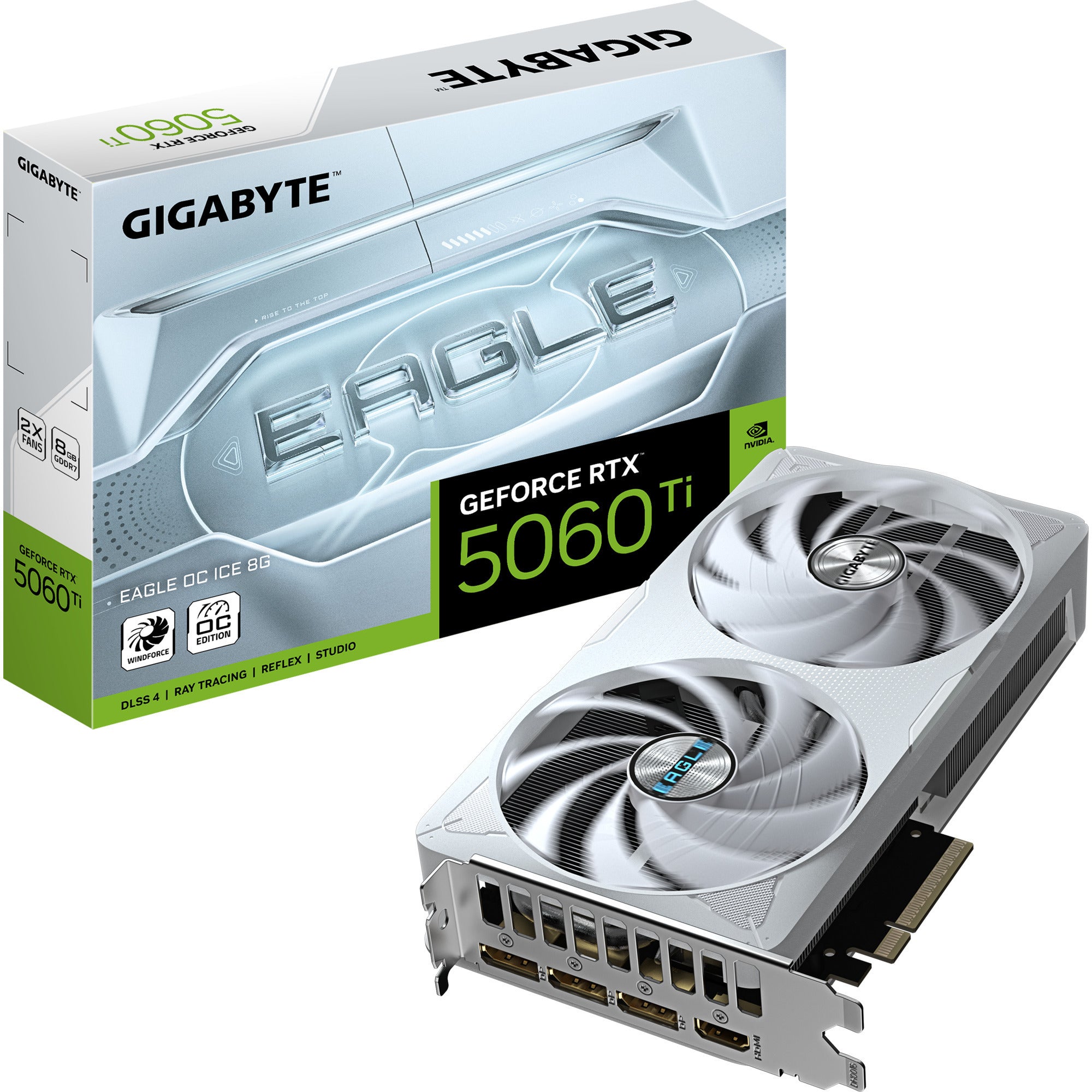 Gigabyte geforce rtx 5060 ti eagle oc ice 8g grafische kaart (3x displayport, 1x hdmi)