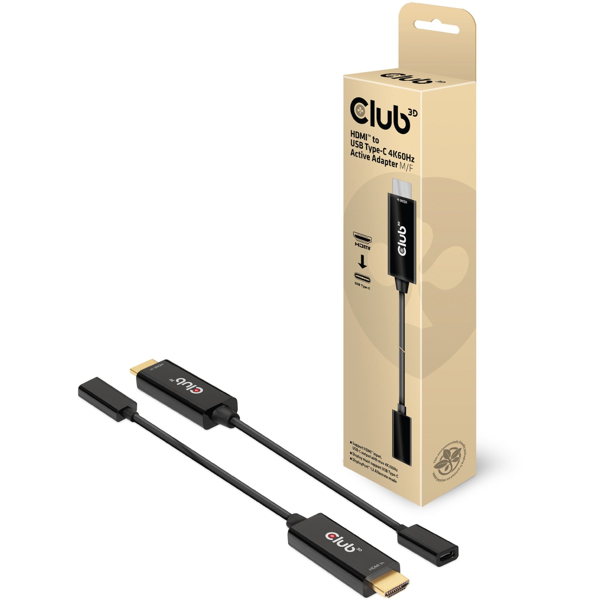 Club 3D Club 3D HDMI naar USB Type-C 4K60Hz Actieve Adapter MF
