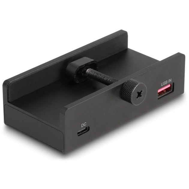 Delock externe 3-poort usb-hub met borgschroef (zwart)