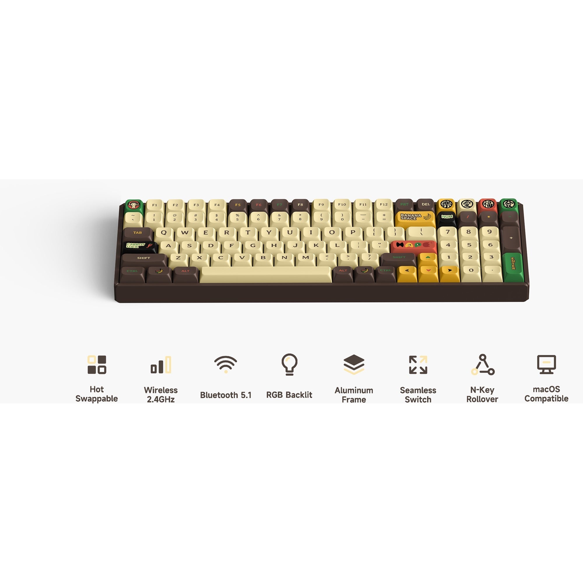 Iqunix F97 Happy Ape Draadloos Mechanisch Toetsenbord