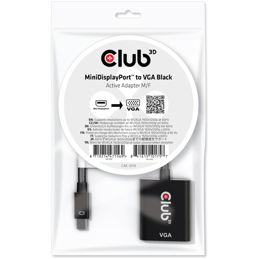 Club 3D Club 3D Mini DisplayPort naar VGA Actieve Adapter