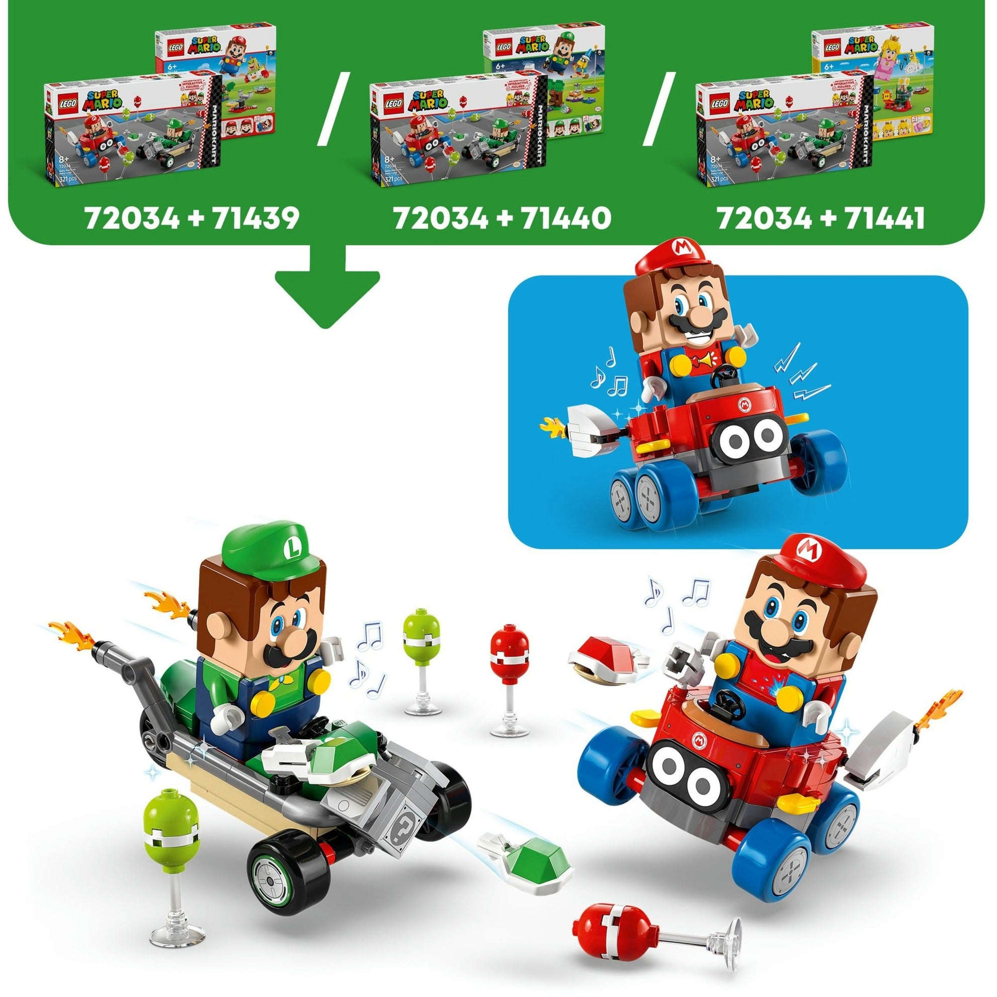 Lego super mario 72034 mario kart baby mario versus baby luigi