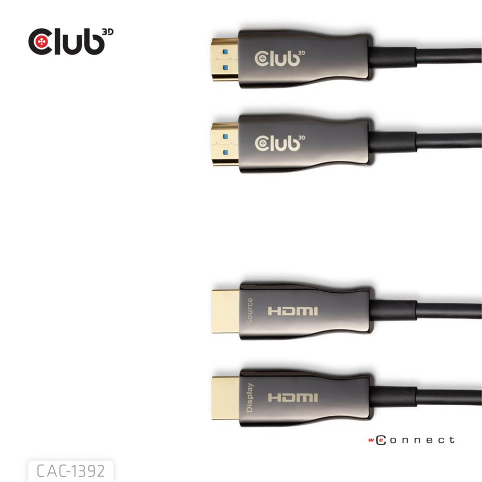 Club 3d hdmi hybride aoc kabel (zwart, 30 meter)
