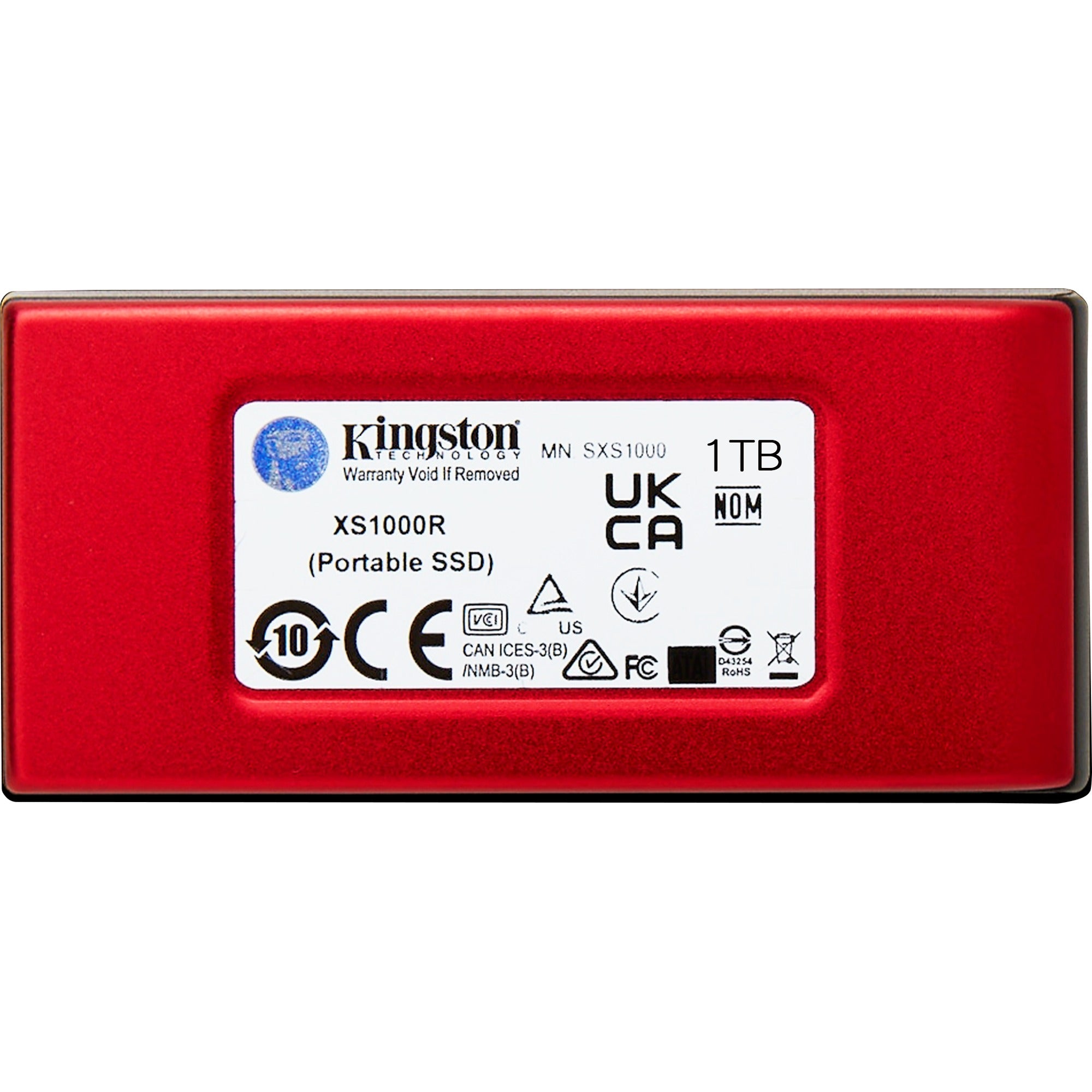 Kingston xs1000 portable 1 tb externe ssd (rood zwart, sxs1000r 1000g, usb-a 3.2 (10 gbit s))