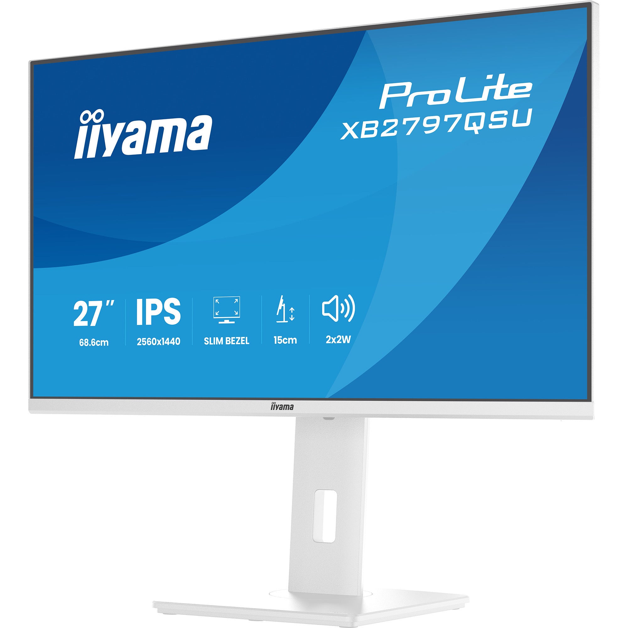 Iiyama prolite xb2797qsu-w1 27 monitor (wit (mat), hdmi, displayport, usb, audio)