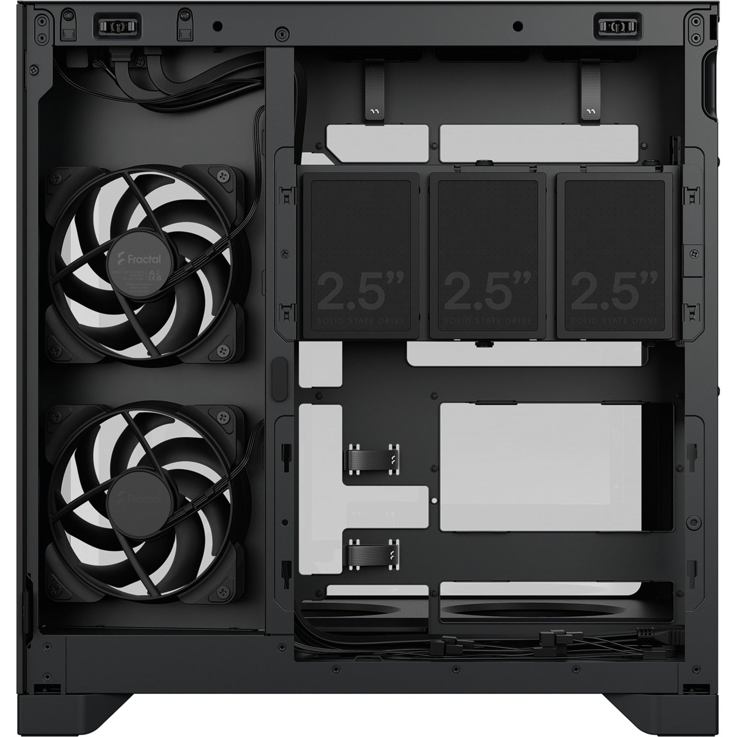 Fractal design pop 2 vision midi tower behuizing (zwart | 1x usb-a | 1x usb-c | tempered glass)
