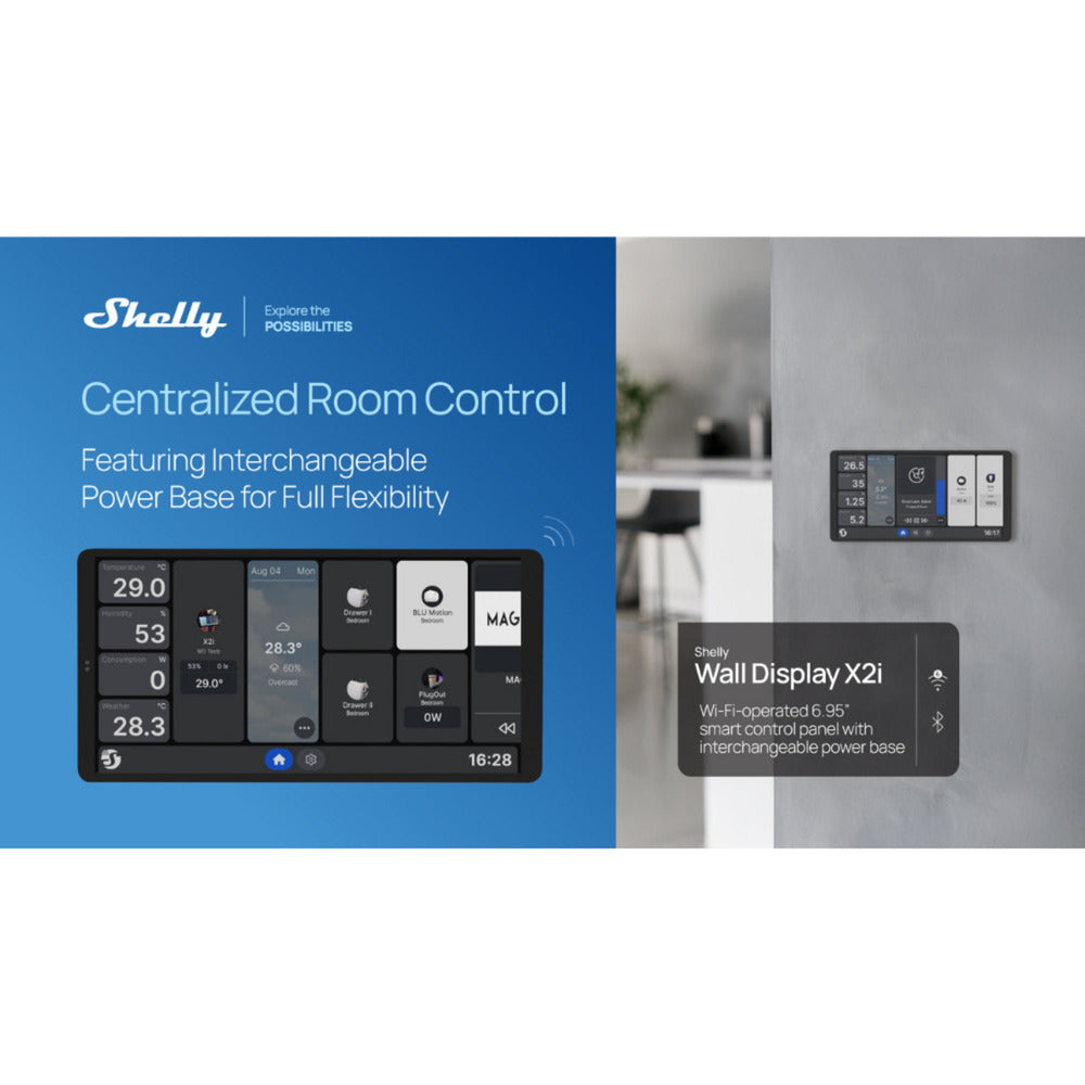 Shelly wall display x2i bedieningspaneel (zilver, touchscreen, wi-fi 6, bluetooth 5.4)