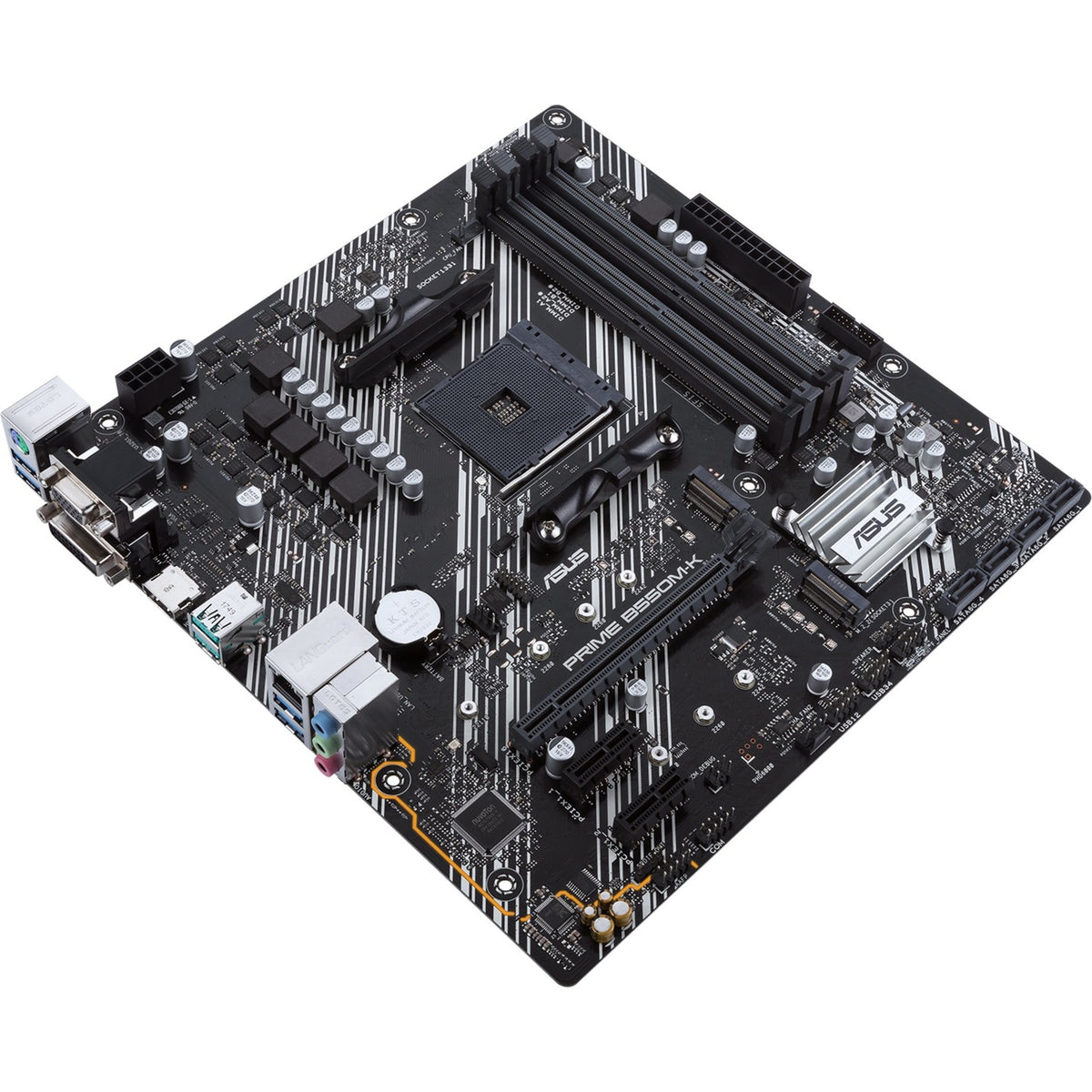 Asus Prime B550M-K Socket AM4 Motherboard (black white, RAID, Gb LAN, sound, mATX)