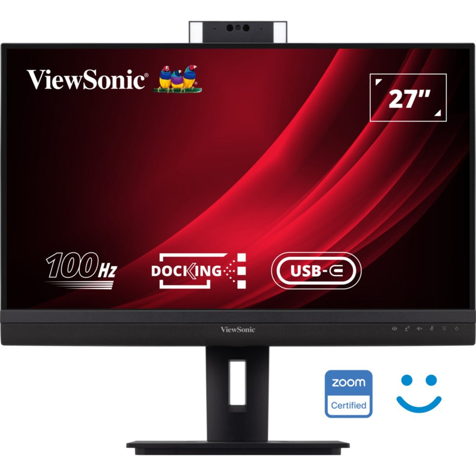 Viewsonic video conferencing docking monitor vg2757v-2k 27 (zwart (mat) grijs, 1x hdmi, 1x displayport, usb-a, usb-c, audio)
