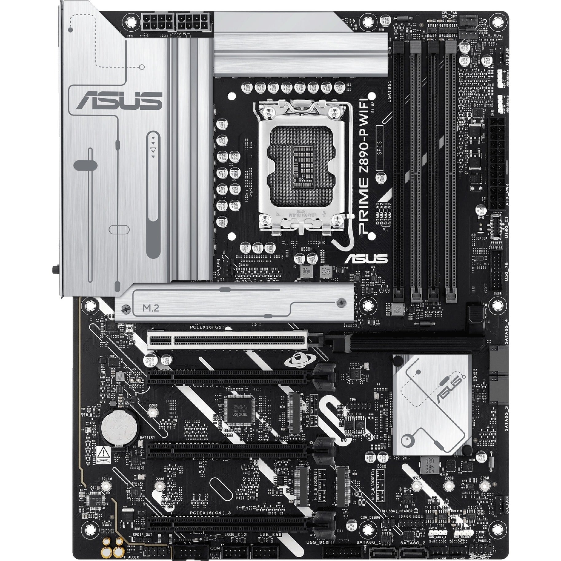 Asus prime z890-p wifi socket 1851 moederbord (raid, 2.5gb-lan, wi-fi 7, bt, sound, atx)