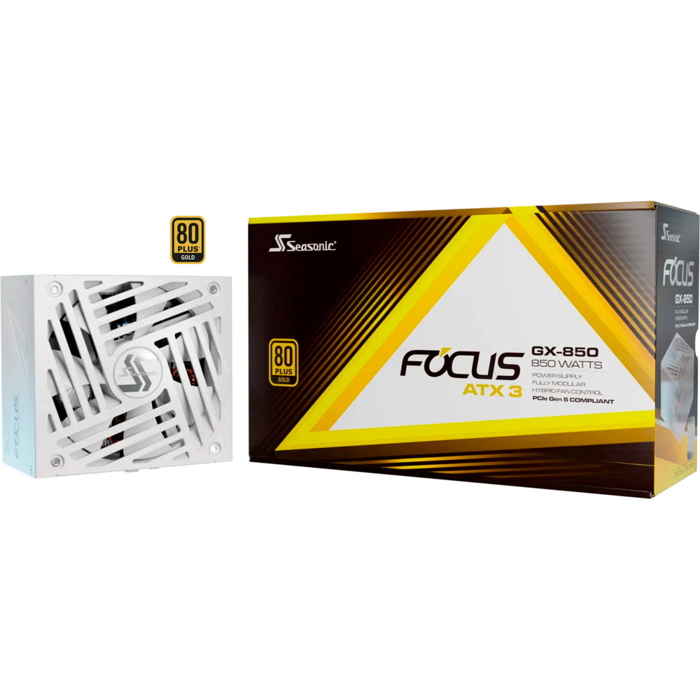 Seasonic focus-gx-850-v4 atx3.0 modulaire 850 watt voeding (wit, 1x 12vhpwr, 3x pcie)