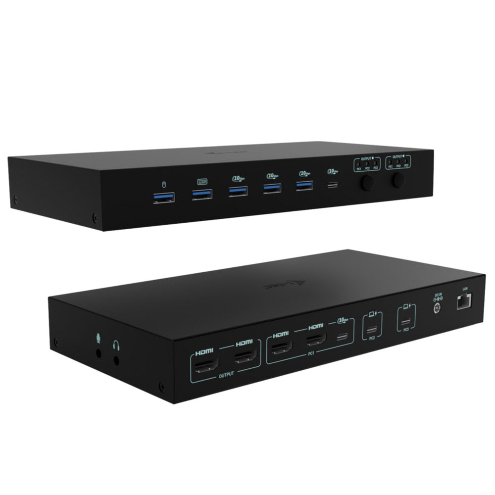 I-tec usb-c kvm dock pro dockingstation (zwart)