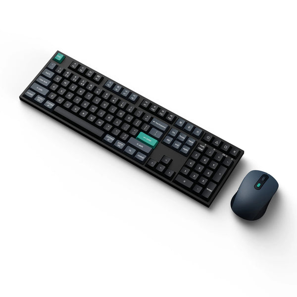 Keychron b36 keyboard and bm25 mouse wireless combo desktopset (zwart, us lay-out (qwerty), scissor switches, 100%, abs, usb-c | 2.4 ghz | bluetooth, 400-2400 dpi)