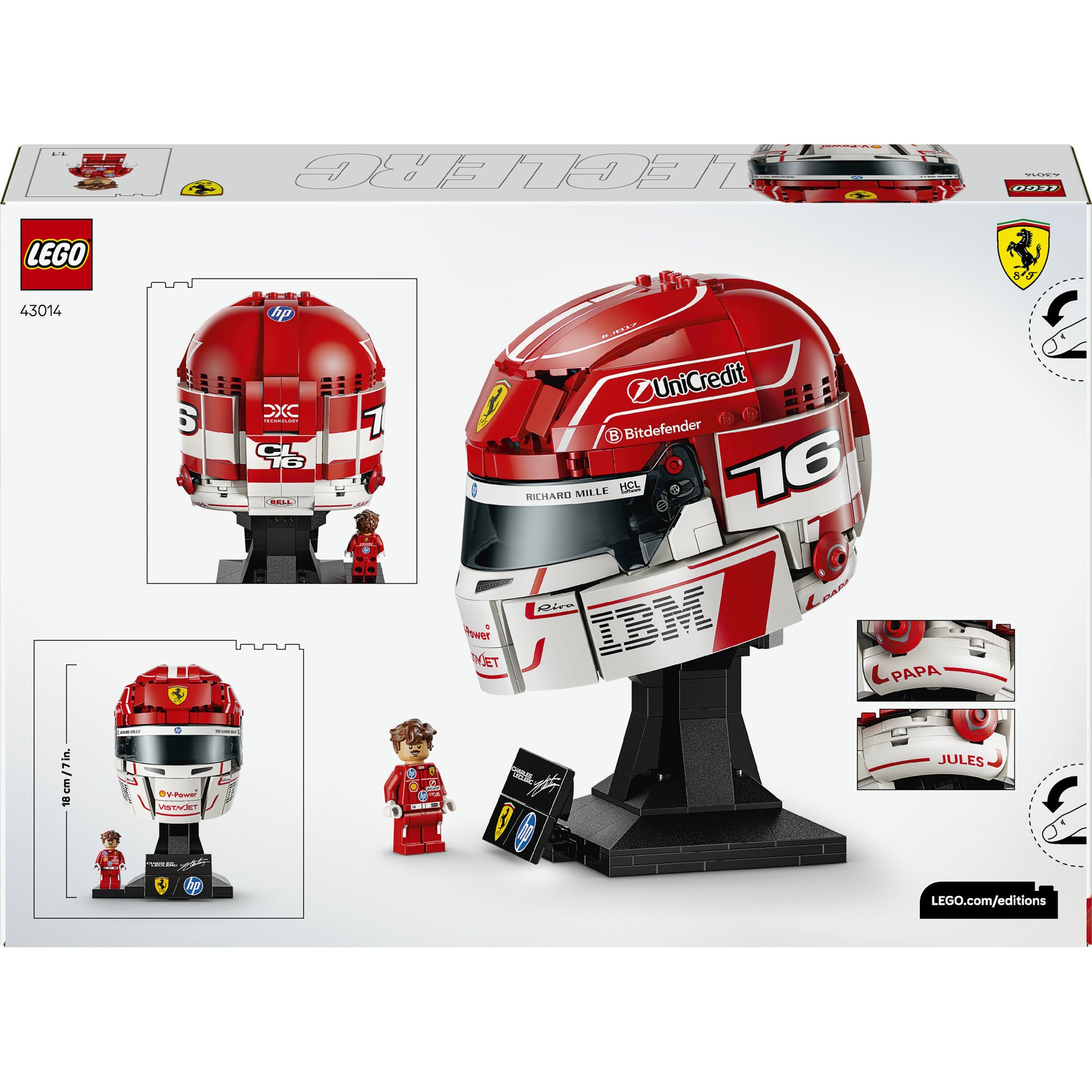 Lego editions - scuderia ferrari hp helm van charles leclerc constructiespeelgoed (43014, retail)