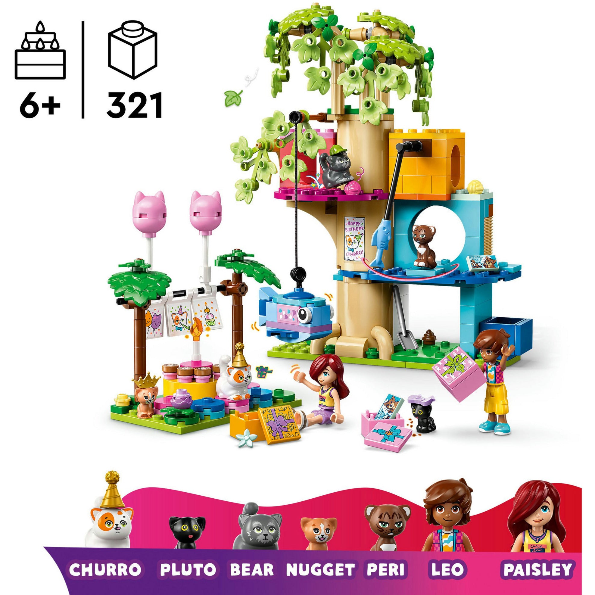Lego 42666 Friends Kattenverjaardagsfeestjes en Boomhut