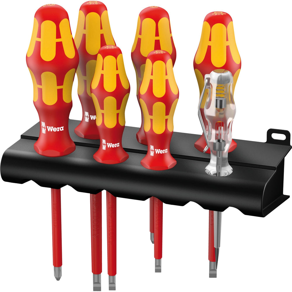 Wera 160 i/165 i/7 Kraftform Plus Series 100 Screwdriver Set (Red/Yellow, 7-Piece)
