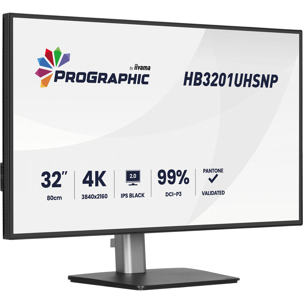 Iiyama prographic hb3201uhsnp-b1 31.5 4k uhd monitor (zwart (mat), hdmi, displayport, usb-c, audio)
