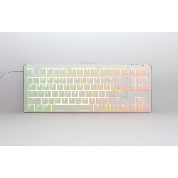 Ducky one 3 classic pure white tkl rgb mechanisch toetsenbord (wit, us lay-out (qwerty), cherry mx red, 80% (tkl), rgb leds, double-shot pbt, hot-swappable, quack mechanics)