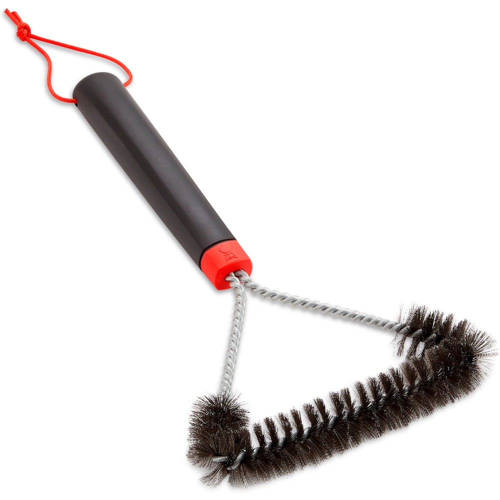 Weber driezijdige reinigingsborstel grillreinigingsborstel (zwart rood, 30 cm)