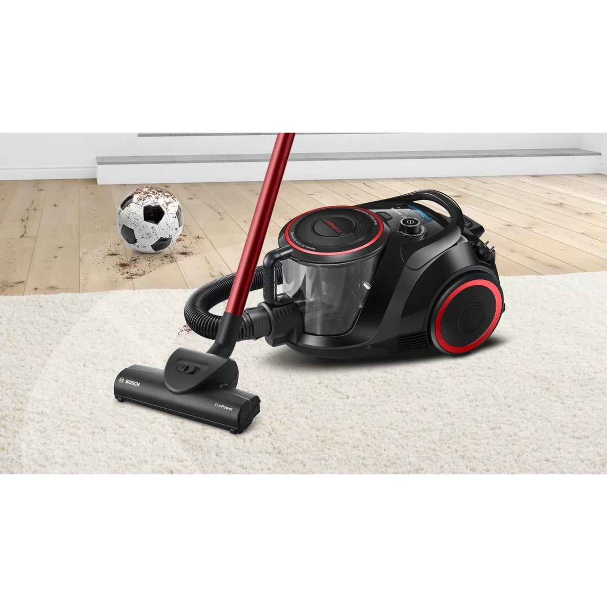 Bosch Series 6 Bagless Vacuum Cleaner BGS41POW1 (Black Red)