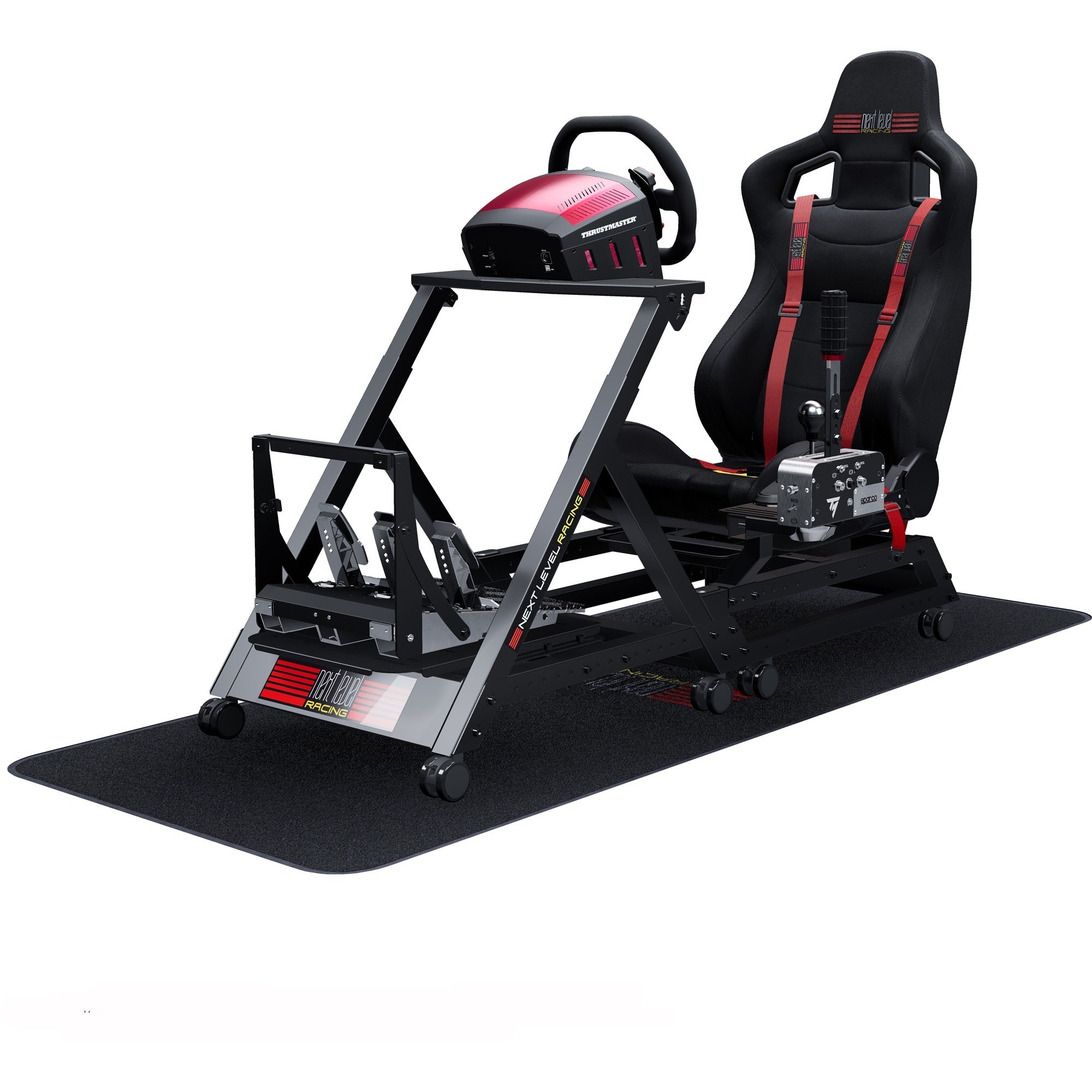 Next level racing gttrack simulator cockpit racing simulator (zwart)
