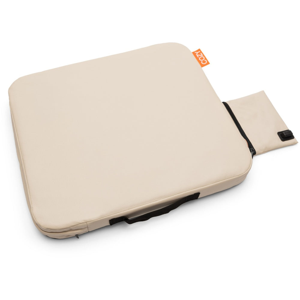 Cozy jord outdoor infrarood verwarmd draadloos zitkussen warmtekussen (lichtbeige, powerbank 10000 mah)